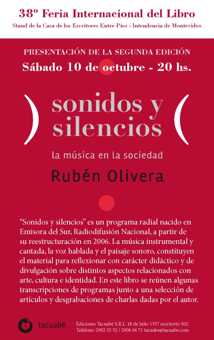 Rubén Olivera. Presentación Sonidos y silencios. Segunda edición. Mail2